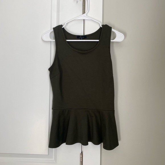 SOPRANO olive green peplum tank top - Picture 2 of 3